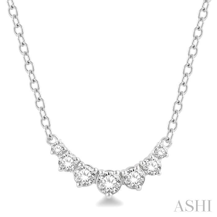 ASHI Graduated Diamond Smile Necklace 991HQPPFHNKWG
