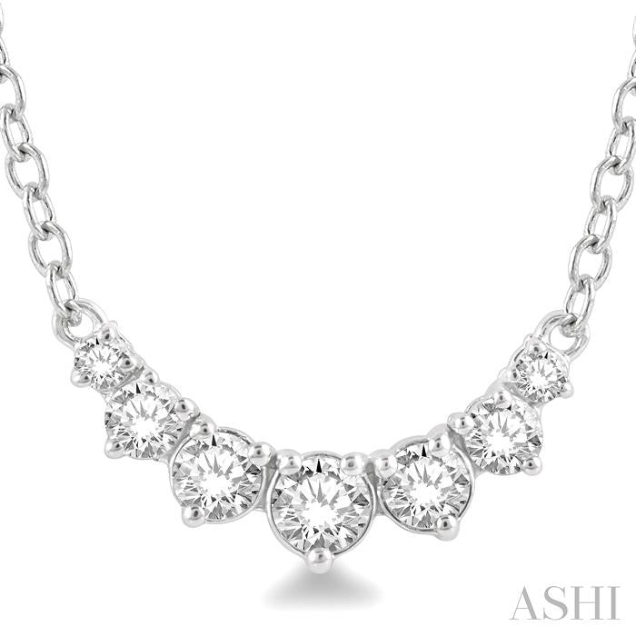 ASHI Graduated Diamond Smile Necklace 991HQPPFHNKWG