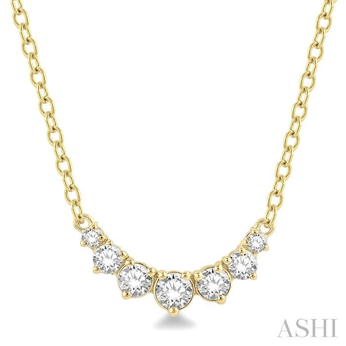ASHI Graduated Diamond Smile Necklace 991HQPPFHNKYG