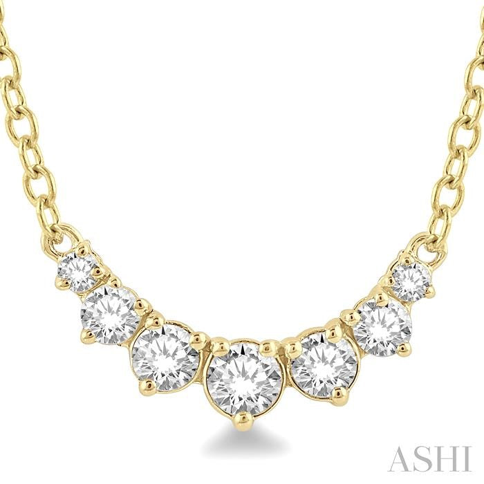 ASHI Graduated Diamond Smile Necklace 991HQPPFHNKYG