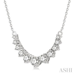 ASHI Graduated Diamond Smile Necklace 991HVPPFHNKWG