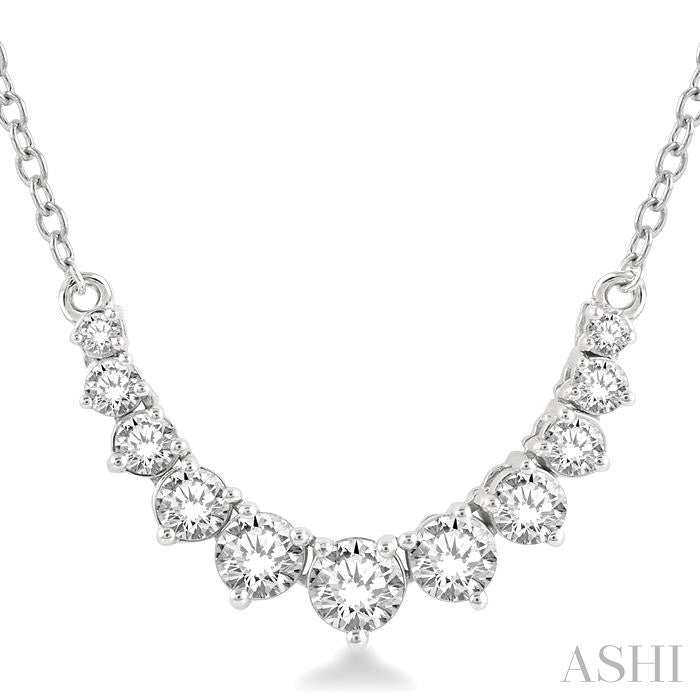ASHI Graduated Diamond Smile Necklace 991HVPPFHNKWG