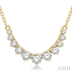 ASHI Graduated Diamond Smile Necklace 991HVPPFHNKYG