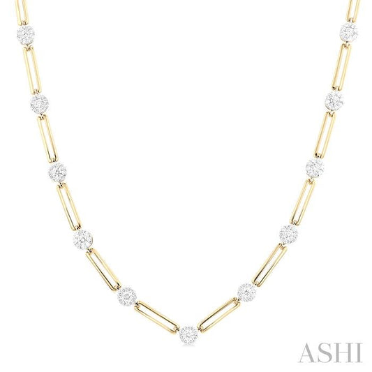 ASHI Paperclip Lovebright Diamond Necklace 991U1PPFGNKYW