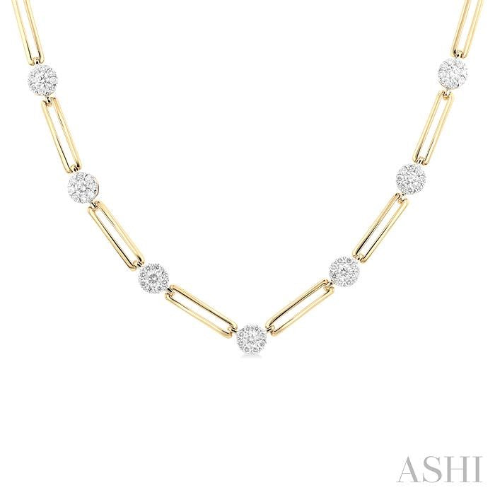 ASHI Paperclip Lovebright Diamond Necklace 991U1PPFGNKYW