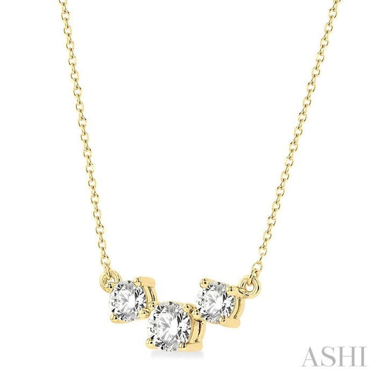 ASHI Round Shape Past Present & Future Diamond Necklace 992H1PPFGNKYG-1.25
