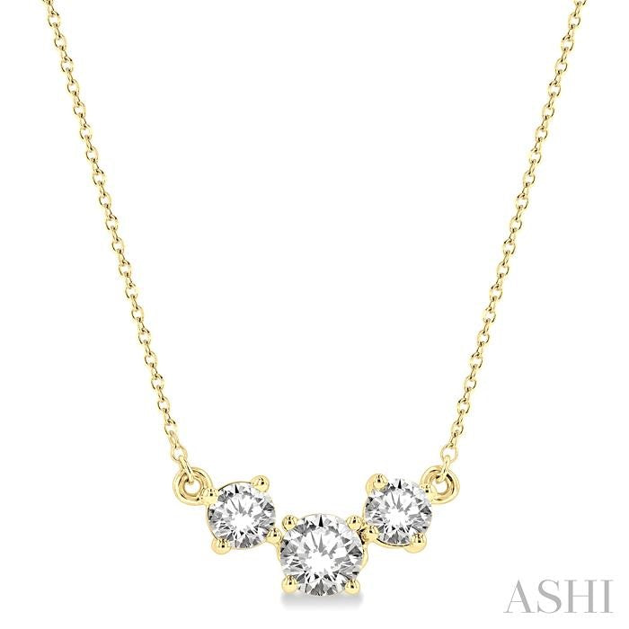 ASHI Round Shape Past Present & Future Diamond Necklace 992H1PPFGNKYG-1.25