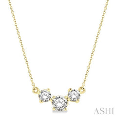 ASHI Round Shape Past Present & Future Diamond Necklace 992H1PPFGNKYG-1.25