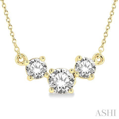 ASHI Round Shape Past Present & Future Diamond Necklace 992H1PPFGNKYG-1.25