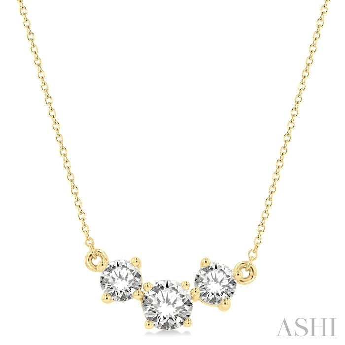 ASHI Round Shape Past Present & Future Diamond Necklace 992H1PPFGNKYG-1.50