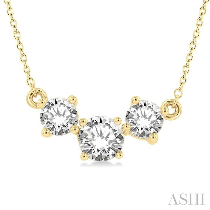 ASHI Round Shape Past Present & Future Diamond Necklace 992H1PPFGNKYG-1.50