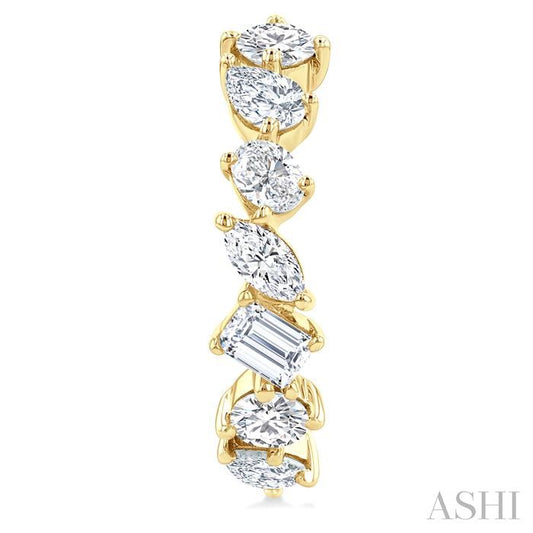 ASHI Mixed Shape Scatter Diamond Fashion Half Hoop Earrings 992P0PPFHERYG-1.50