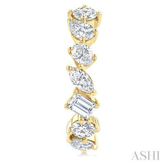 ASHI Mixed Shape Scatter Diamond Fashion Half Hoop Earrings 992P0PPFHERYG-1.50