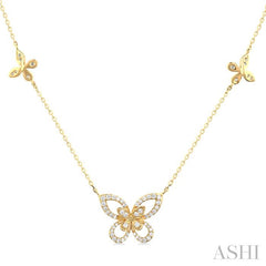 ASHI Butterfly Diamond Necklace 992QUPPTSNKYG