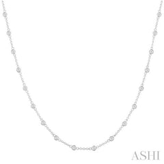 ASHI Bezel Set Diamond Station Necklace 993D1PPFGNKWG