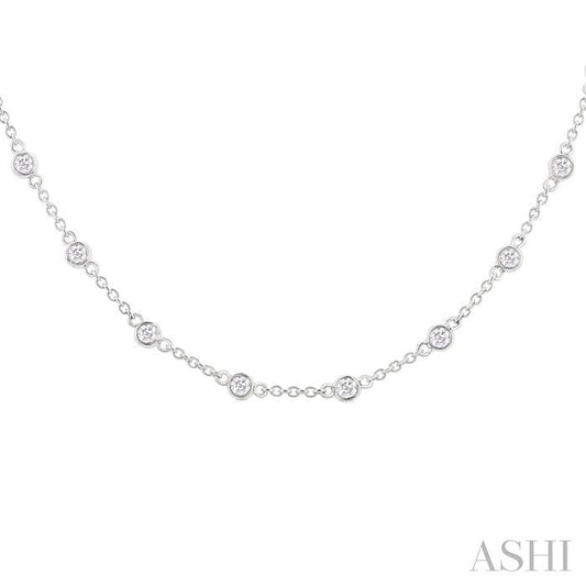 ASHI Bezel Set Diamond Station Necklace 993D1PPFGNKWG