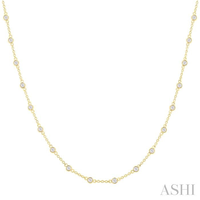 ASHI Bezel Set Diamond Station Necklace 993D1PPFGNKYG