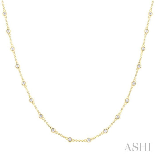 ASHI Bezel Set Diamond Station Necklace 993D1PPFGNKYG
