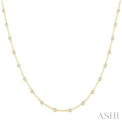 ASHI Bezel Set Diamond Station Necklace 993D1PPFGNKYG