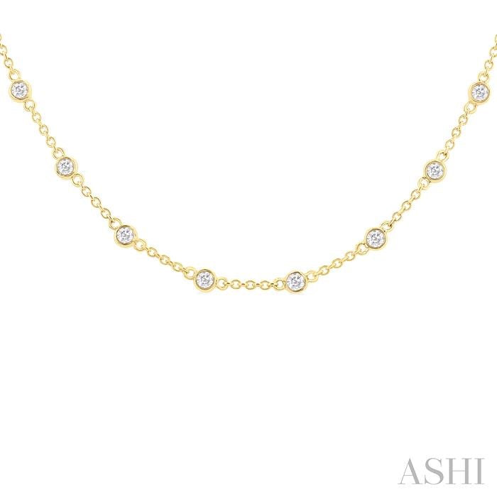 ASHI Bezel Set Diamond Station Necklace 993D1PPFGNKYG