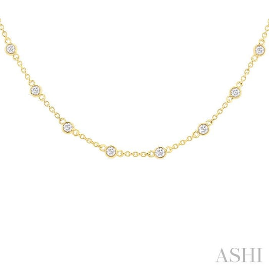 ASHI Bezel Set Diamond Station Necklace 993D1PPFGNKYG
