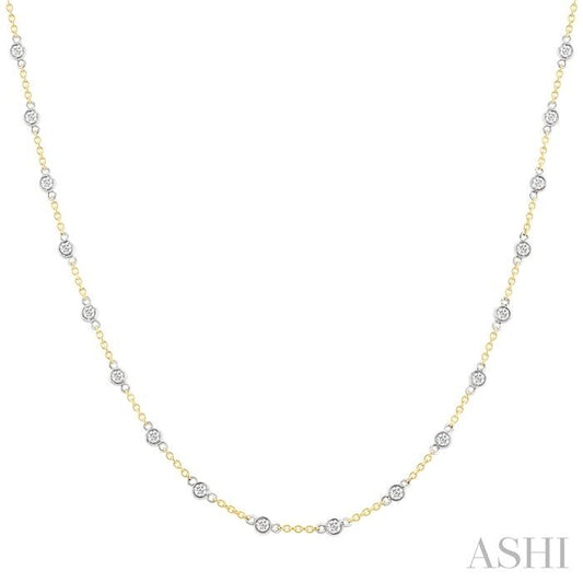 ASHI Bezel Set Diamond Station Necklace 993D1PPFGNKYW