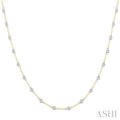 ASHI Bezel Set Diamond Station Necklace 993D1PPFGNKYW