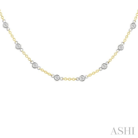 ASHI Bezel Set Diamond Station Necklace 993D1PPFGNKYW