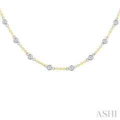 ASHI Bezel Set Diamond Station Necklace 993D1PPFGNKYW
