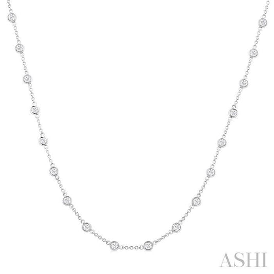 ASHI Bezel Set Diamond Station Necklace 993D2PPFGNKWG