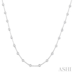 ASHI Bezel Set Diamond Station Necklace 993D2PPFGNKWG