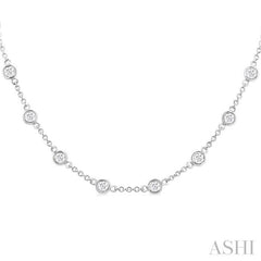 ASHI Bezel Set Diamond Station Necklace 993D2PPFGNKWG