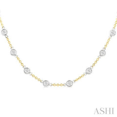 ASHI Bezel Set Diamond Station Necklace 993D2PPFGNKYW