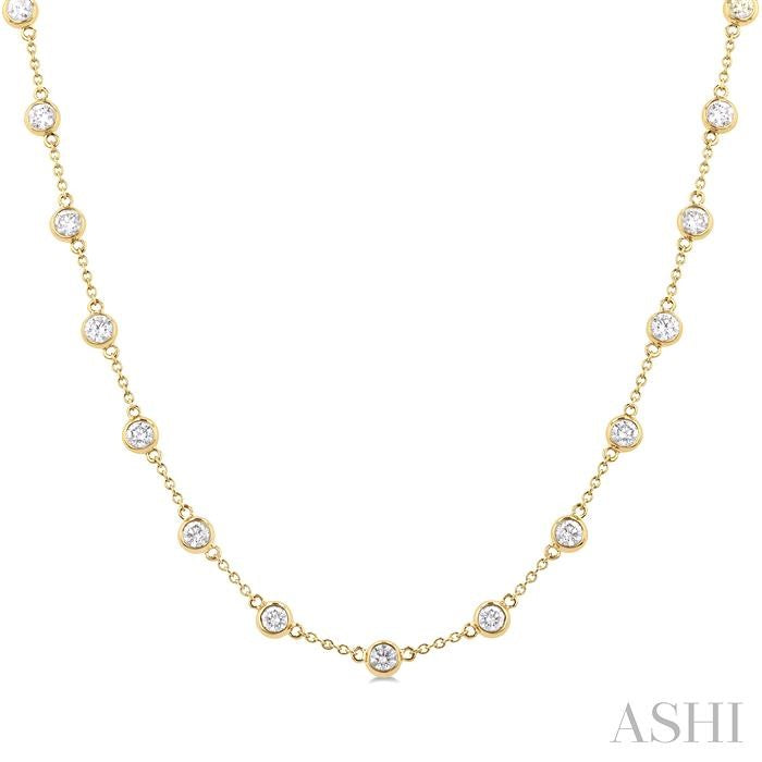 ASHI Bezel Set Diamond Station Necklace 993D3PPFHNKYG