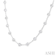 ASHI Bezel Set Diamond Station Necklace 993D4PPFGNKWG