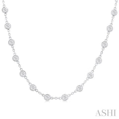 ASHI Bezel Set Diamond Station Necklace 993D4PPFGNKWG