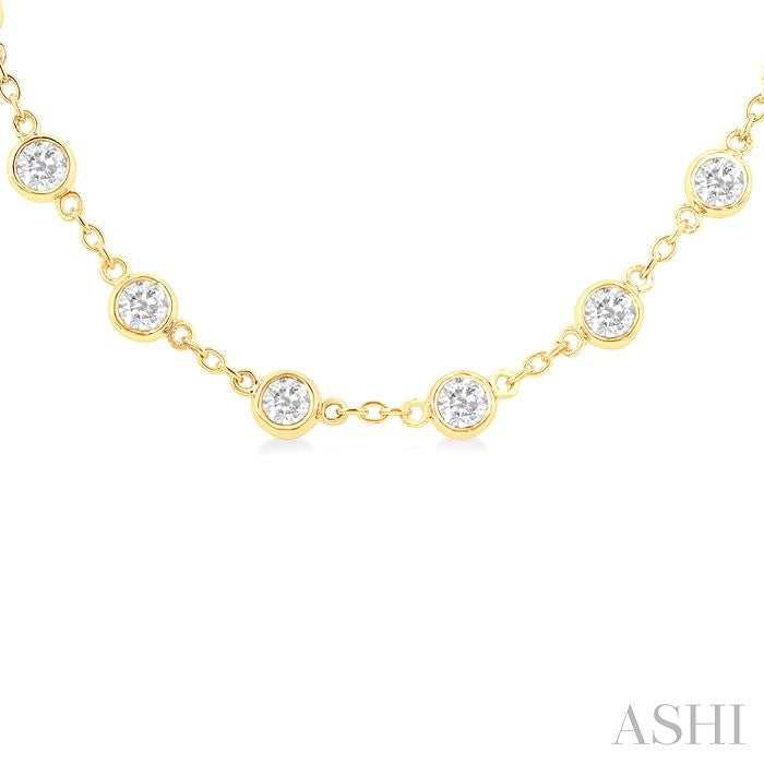 ASHI Bezel Set Diamond Station Necklace 993D4PPFGNKYG