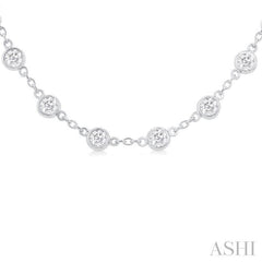 ASHI Bezel Set Diamond Station Necklace 993D4PPFHNKWG