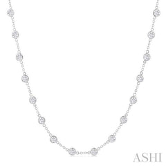 ASHI Bezel Set Diamond Station Necklace 993D5PPFGNKWG