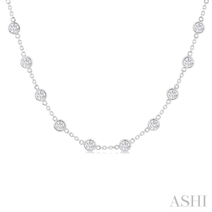 ASHI Bezel Set Diamond Station Necklace 993D5PPFGNKWG
