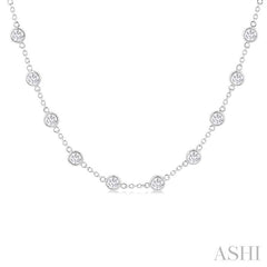 ASHI Bezel Set Diamond Station Necklace 993D5PPFGNKWG