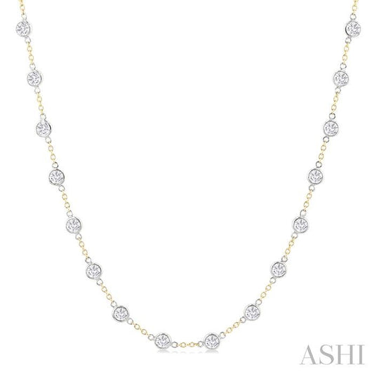 ASHI Bezel Set Diamond Station Necklace 993D5PPFGNKYW