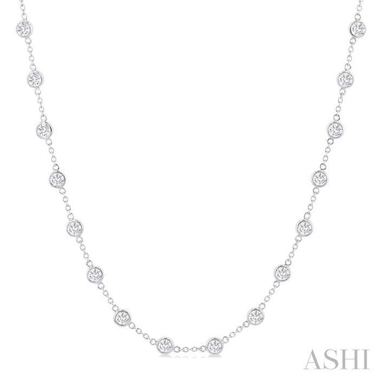 ASHI Bezel Set Diamond Station Necklace 993D5PPFHNKWG