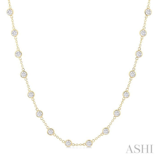 ASHI Bezel Set Diamond Station Necklace 993D5PPFHNKYG