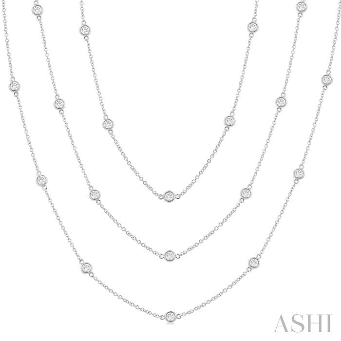 ASHI Diamond Station Long Necklace 993E3PPFGNKWG
