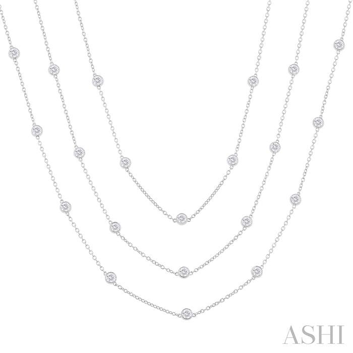 ASHI Diamond Station Long Necklace 993E7PPFGNKWG