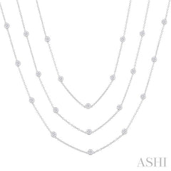 ASHI Diamond Station Long Necklace 993E7PPFGNKWG