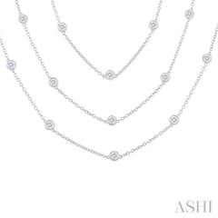 ASHI Diamond Station Long Necklace 993E7PPFGNKWG