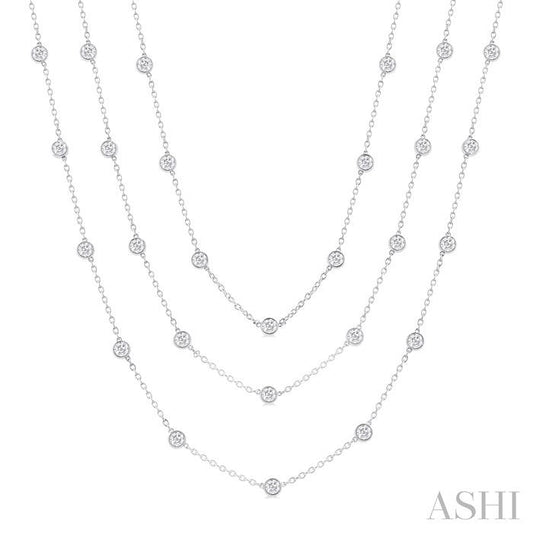 ASHI Diamond Station Long Necklace 993EMPPFGNKWG