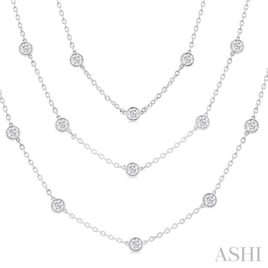 ASHI Diamond Station Long Necklace 993EMPPFGNKWG